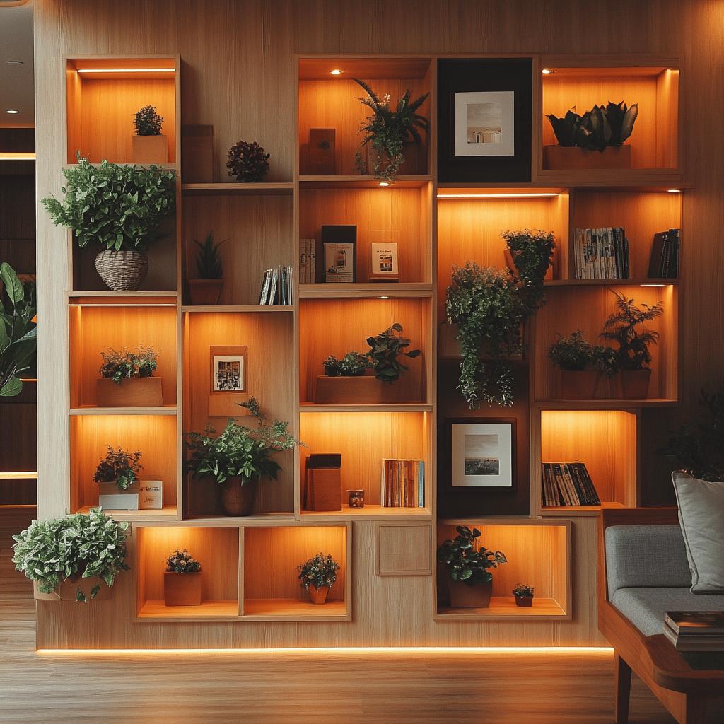 Nichos Iluminados: Destaque Sua Coleção de Objetos - ideia