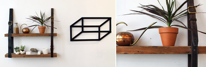 Prateleira Suspensa com Cintos de Couro: Originalidade e Estilo - inspiração