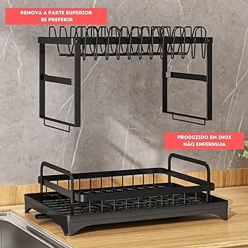 Escorredor com Acabamento Preto Fosco: Elegância e Sofisticação - ideia