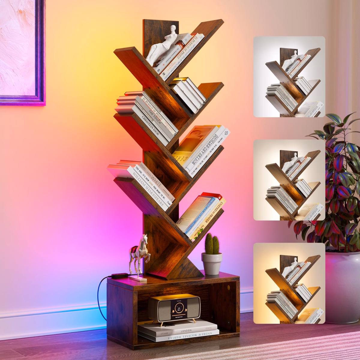 Estante Iluminada com LED: Destaque Seus Livros Favoritos - detalhe