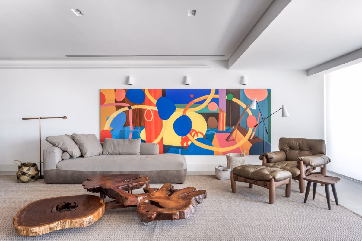 Contemporâneo Artístico com Quadros e Esculturas - detalhe