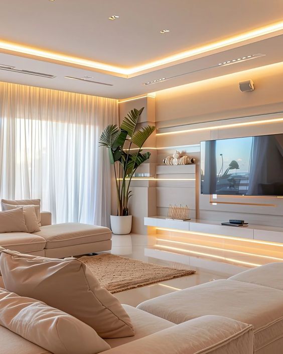 Iluminação Indireta: Ambientes Relaxantes e Acolhedores - ideia