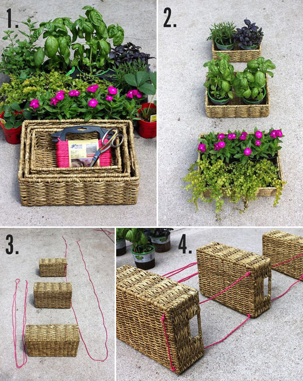 Em Cestas de Vime: Charme Campestre para Varandas e Jardins - inspiração