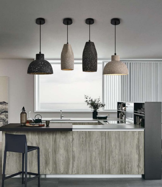 Pendente de Concreto Aparente: Modernidade Urbana e Minimalista - inspiração