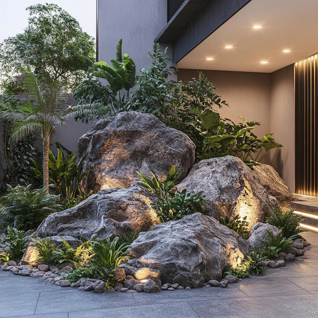 Manutenção com Pedras: Jardins Rochosos e Esculturas Naturais - inspiração