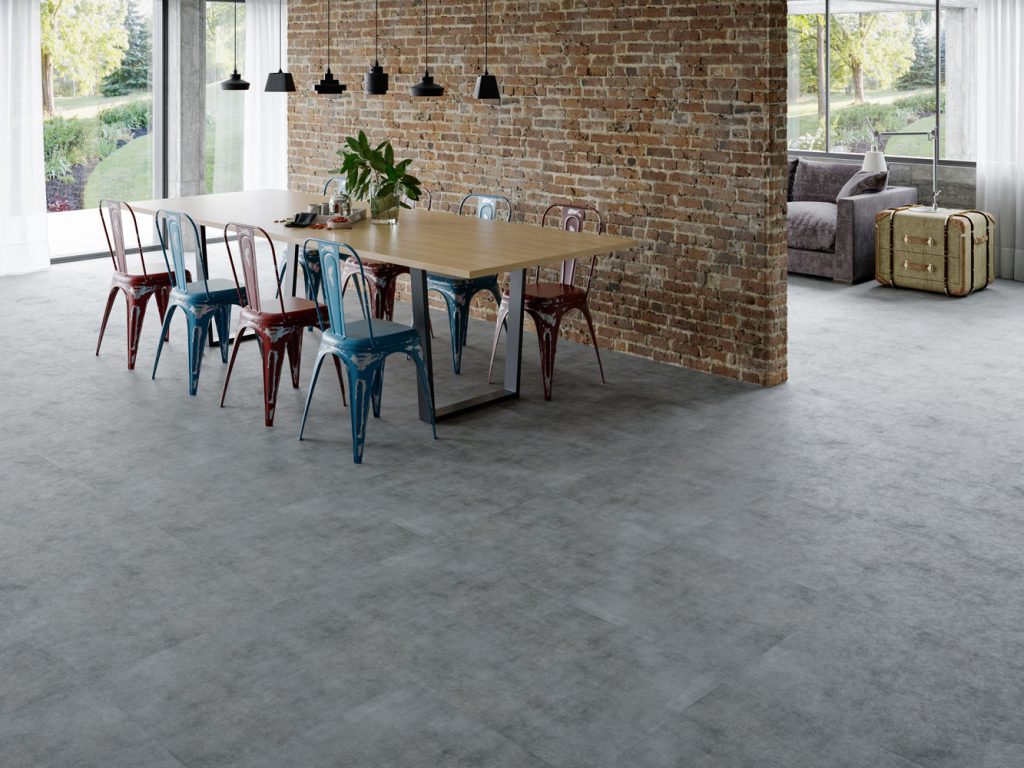 Toque Industrial: Piso Laminado que Imita Cimento Queimado em Lofts - detalhe