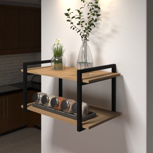 Prateleiras com Nichos Assimétricos: Design Único e Dinâmico - detalhe