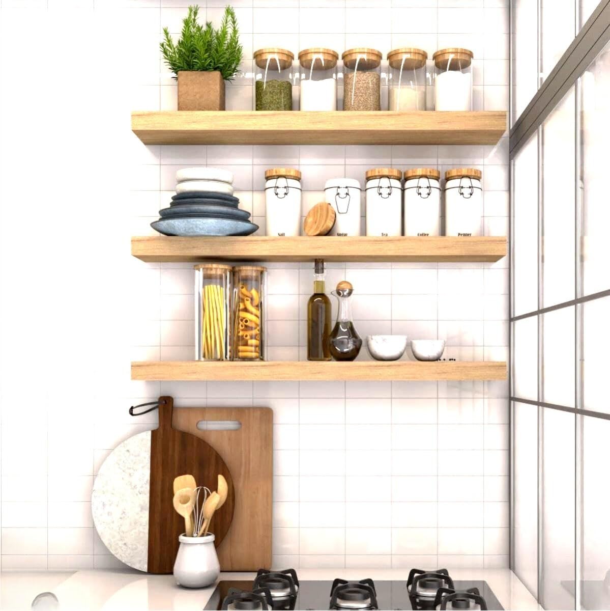 Prateleiras Aéreas com Fixação Invisível: Leveza e Sofisticação - detalhe