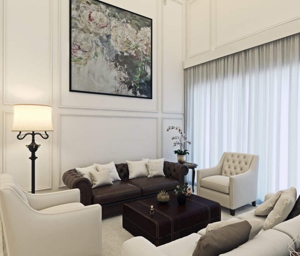 Clássico Repaginado: Boiseries e Molduras em Paredes Neutras - inspiração