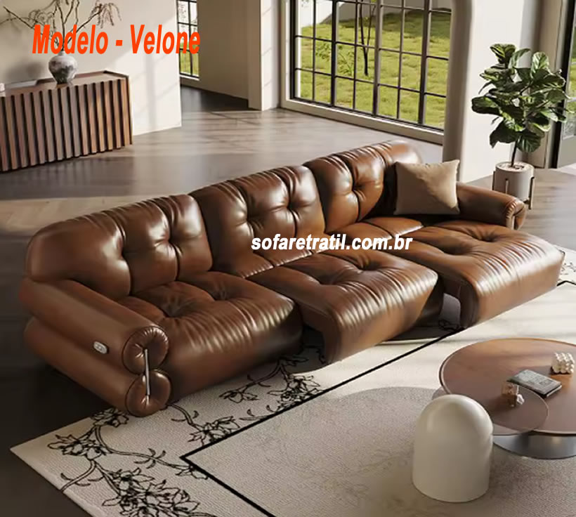 Conforto Inteligente: Sofá Retrátil e Reclinável com Comando Elétrico e Massageador - detalhe