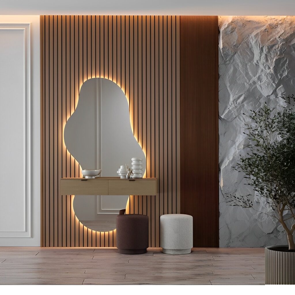 Com Espelhos Amplos: Luz e Sensação de Espaço - ideia