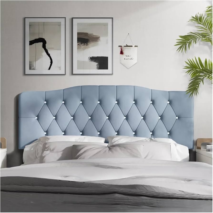 Cabeceira de Veludo Colorido: Glamour e Personalidade - detalhe