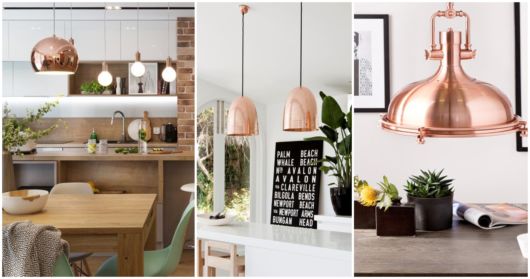 Luminárias Pendentes Coloridas e Cobre: Modernidade Vintage - ideia
