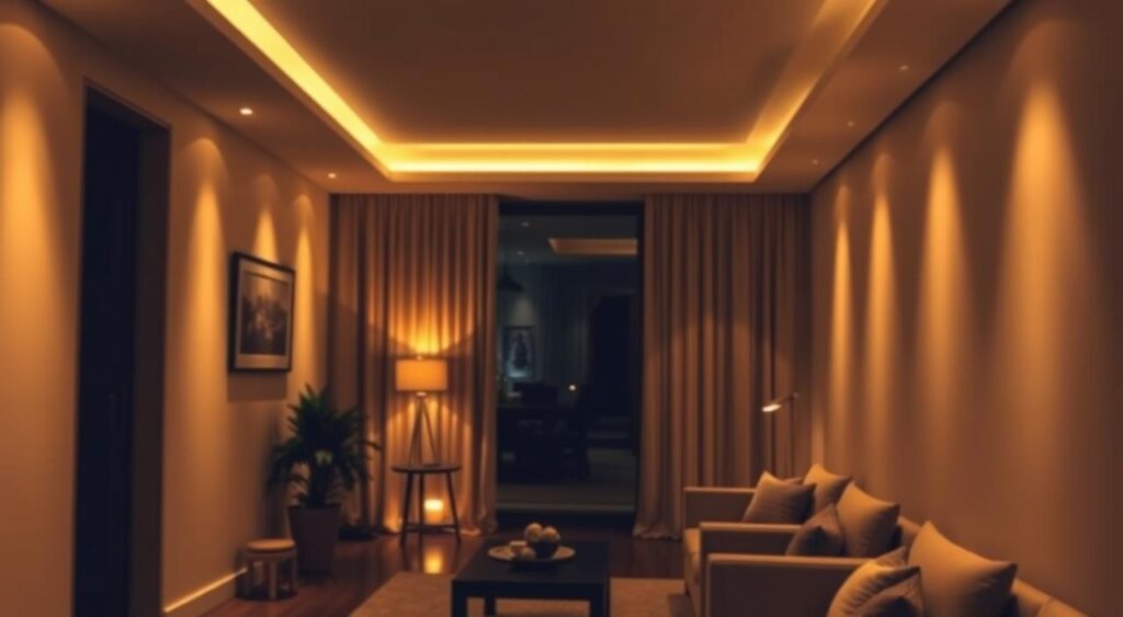 Luz Indireta com Pallets: Decoração Criativa e Econômica para um Ambiente Acolhedor - detalhe