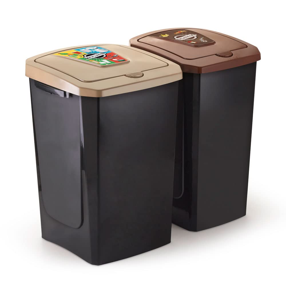 Lixeira Dupla para Coleta Seletiva: Consciência Ambiental - detalhe