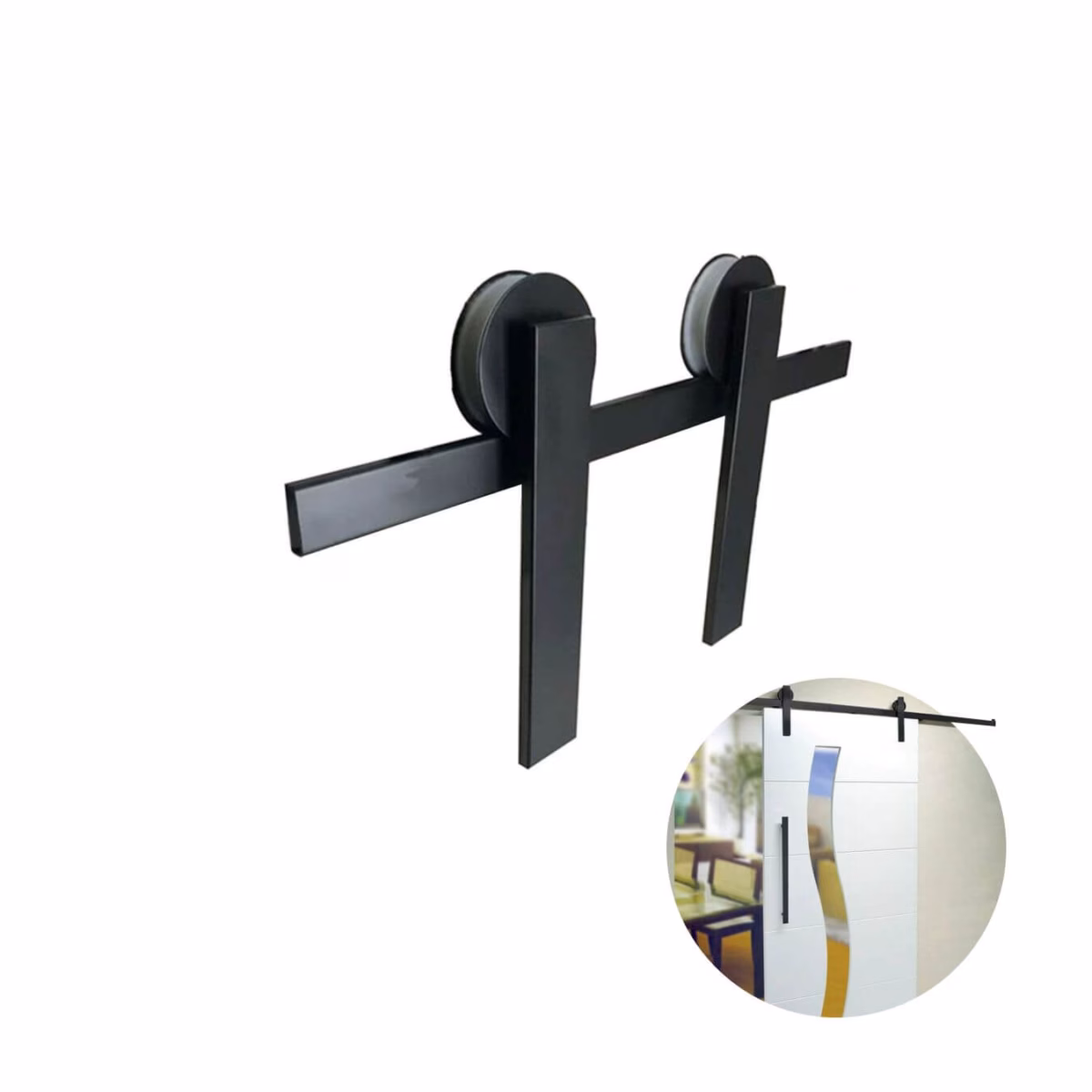 Porta de Correr Estilo Industrial com Trilhos Aparentes: Design Autêntico - inspiração