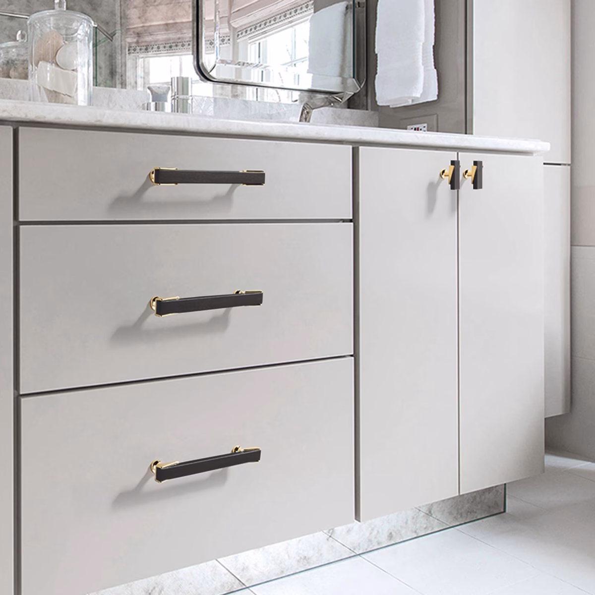 Puxadores Geométricos de Metal: Design Moderno e Impactante - ideia