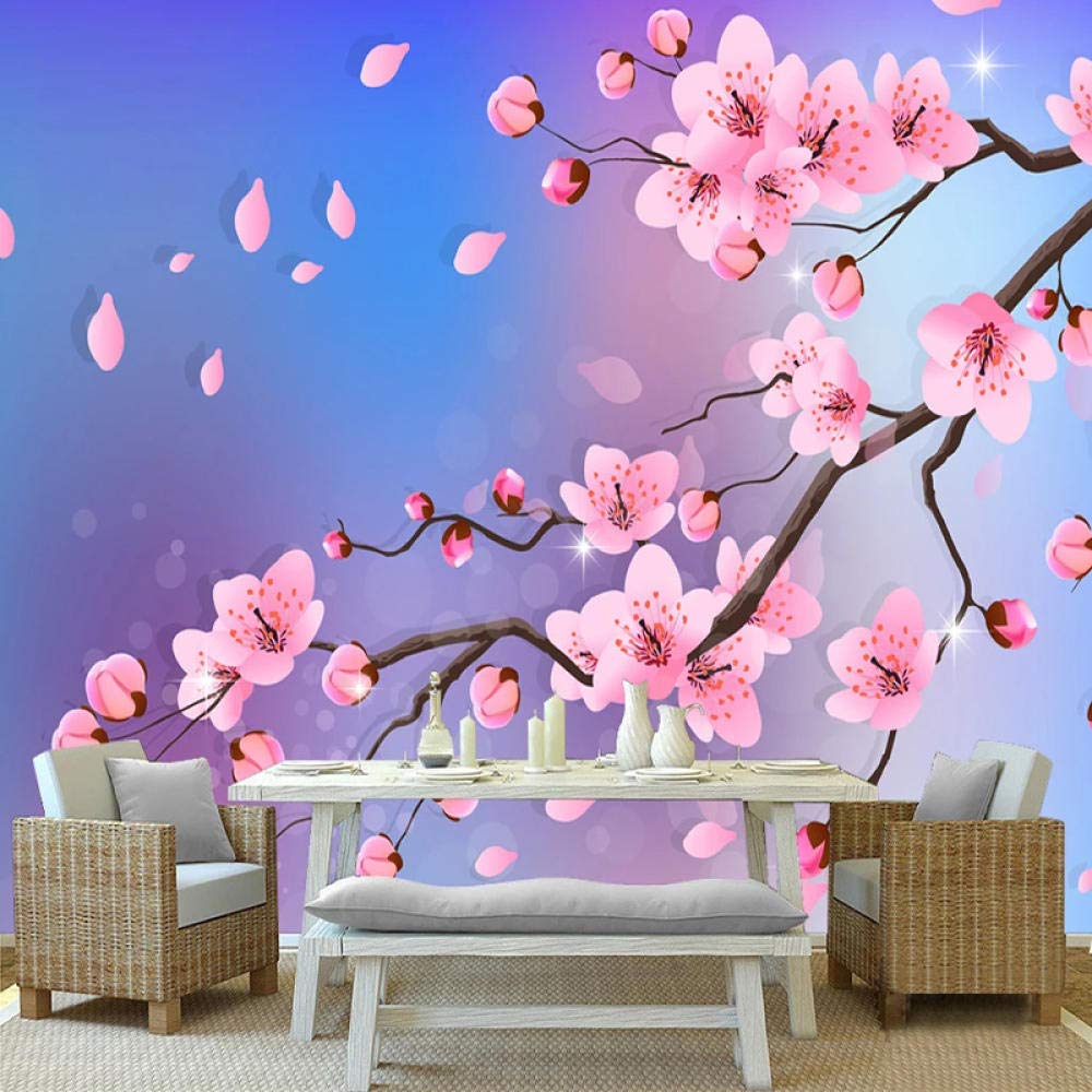 Delicadeza Romântica: Sala com Papel de Parede 3D Floral - ideia