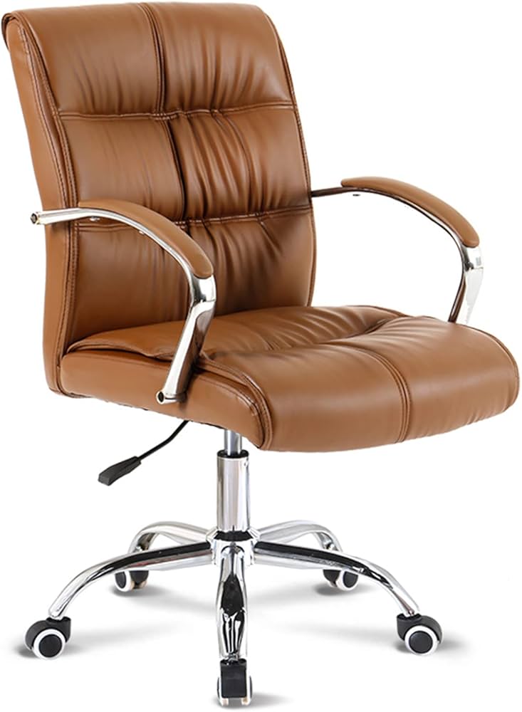 Cadeira de Escritório Clássica em Couro Marrom - inspiração