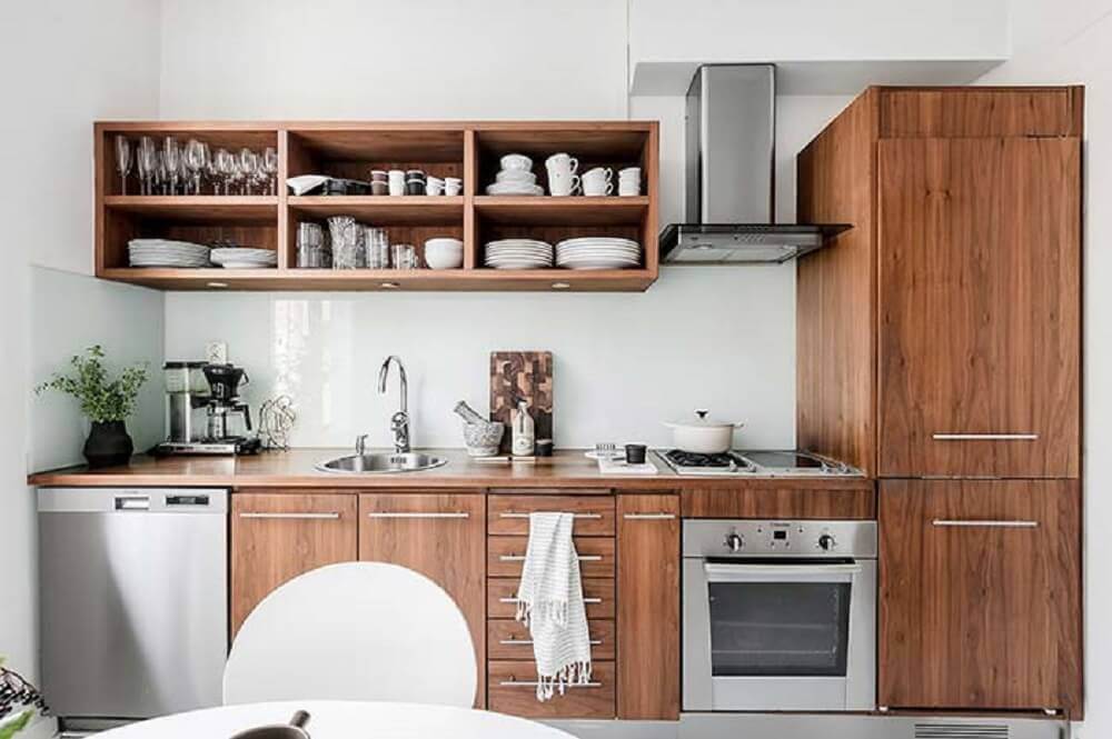 Com Nichos Iluminados para Expor suas Louças - detalhe