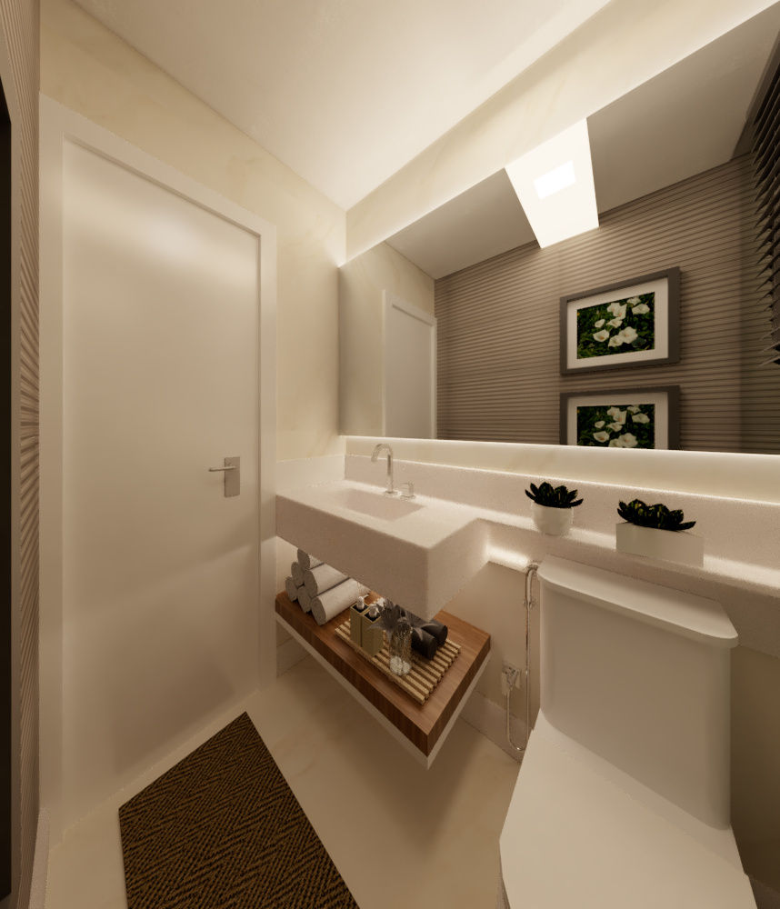 Banheiro Grande com Espelhos Amplos: Sensação de Amplitude - detalhe