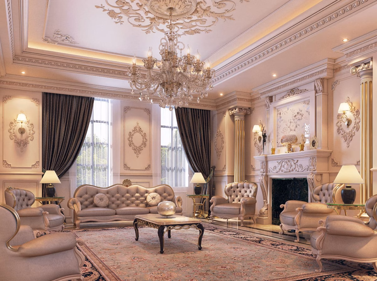 Clássico Repaginado com Molduras e Tecidos Nobres - inspiração