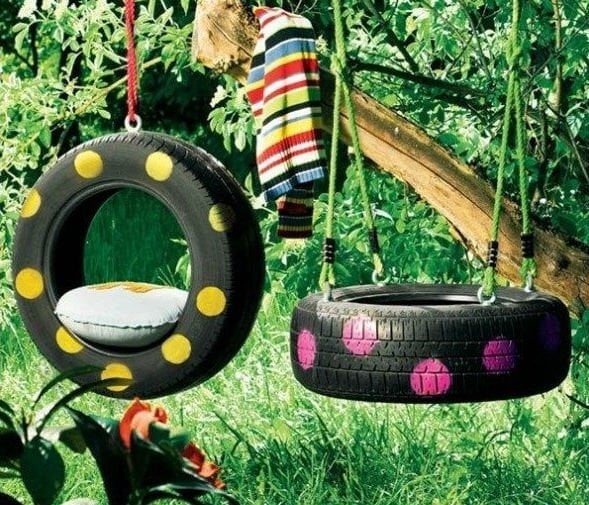 Com Balanço de Pneu Reciclado - ideia