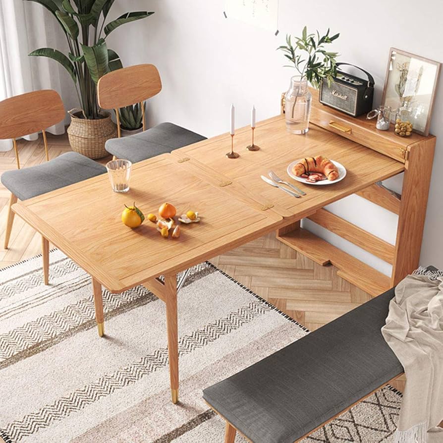 Mesa Retrátil Estilo Escandinavo: Minimalismo e Elegância em Tons Neutros - inspiração