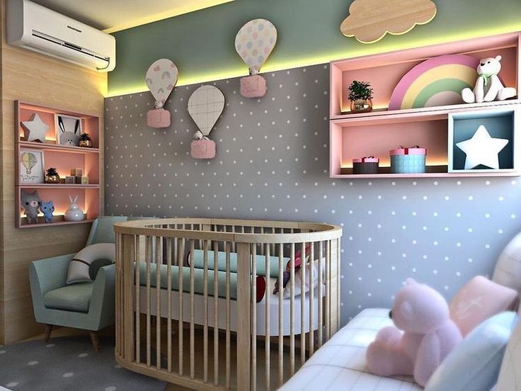 Quarto de Bebê Pequeno com Iluminação Indireta e Relaxante - ideia