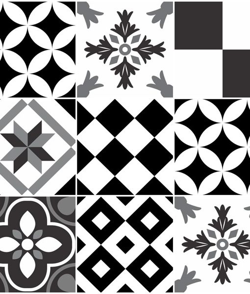 Adesivos Geométricos: Modernidade em Preto e Branco - detalhe