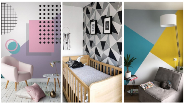 Pintura Geométrica: Uma Explosão de Cor e Modernidade na Parede Sem Graça - ideia