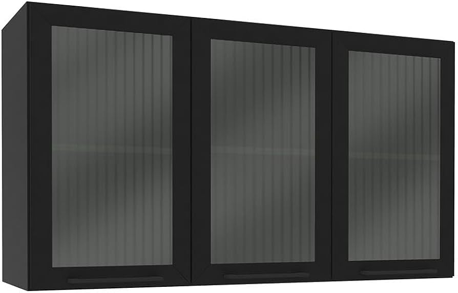 Armário Aéreo com Portas de Vidro Refletivo: Elegância e Amplitude! - detalhe