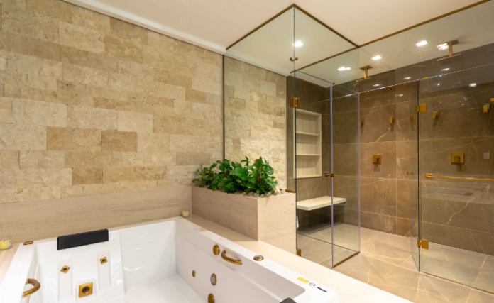 Banho de Luxo: Grandes Formatos e Acabamentos Sofisticados - detalhe