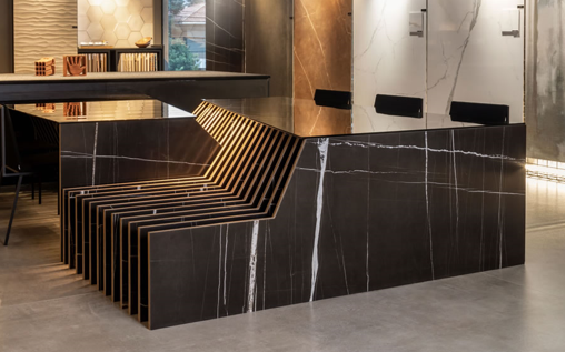 Bancada de Porcelanato Estilo Industrial: Cimento Queimado para um Visual Moderno - ideia