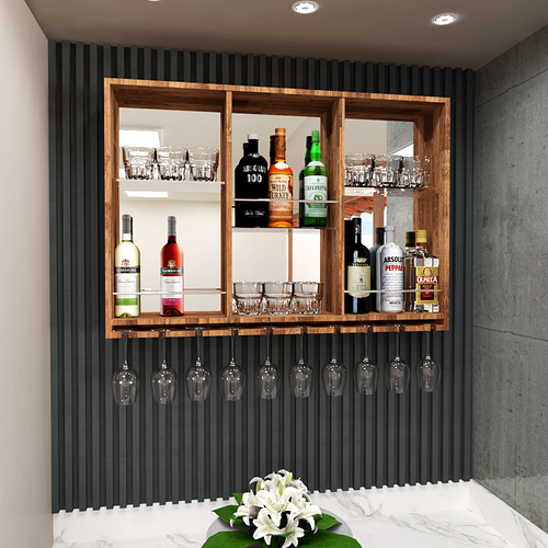 Barzinho Industrial com Metal e Madeira: Design Robusto - detalhe