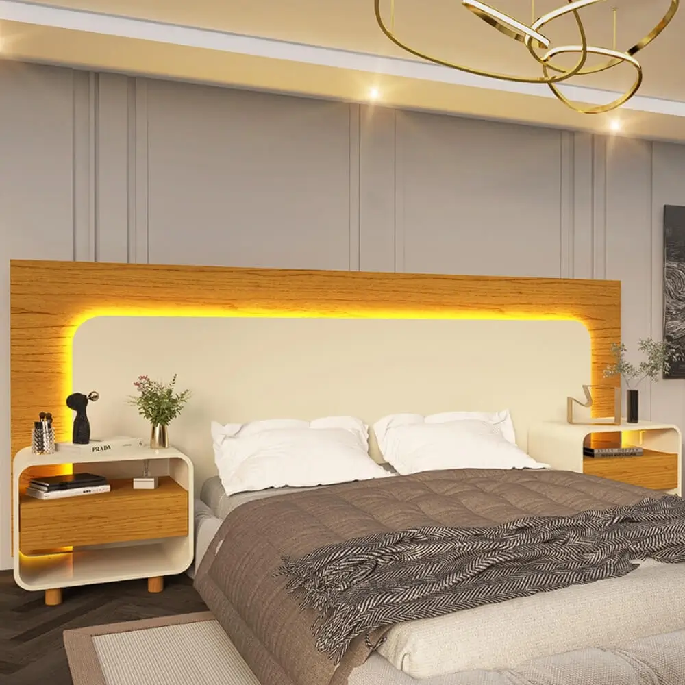 Cabeceira Moderna com Iluminação Embutida - inspiração