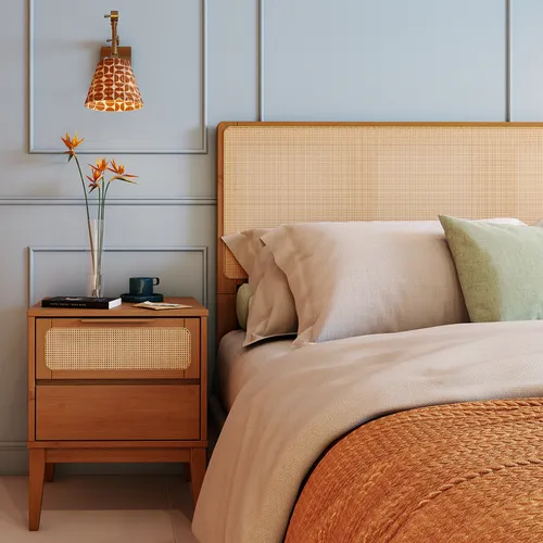 Madeira Rústica e Palha Natural: Um Toque Boho Chic - inspiração