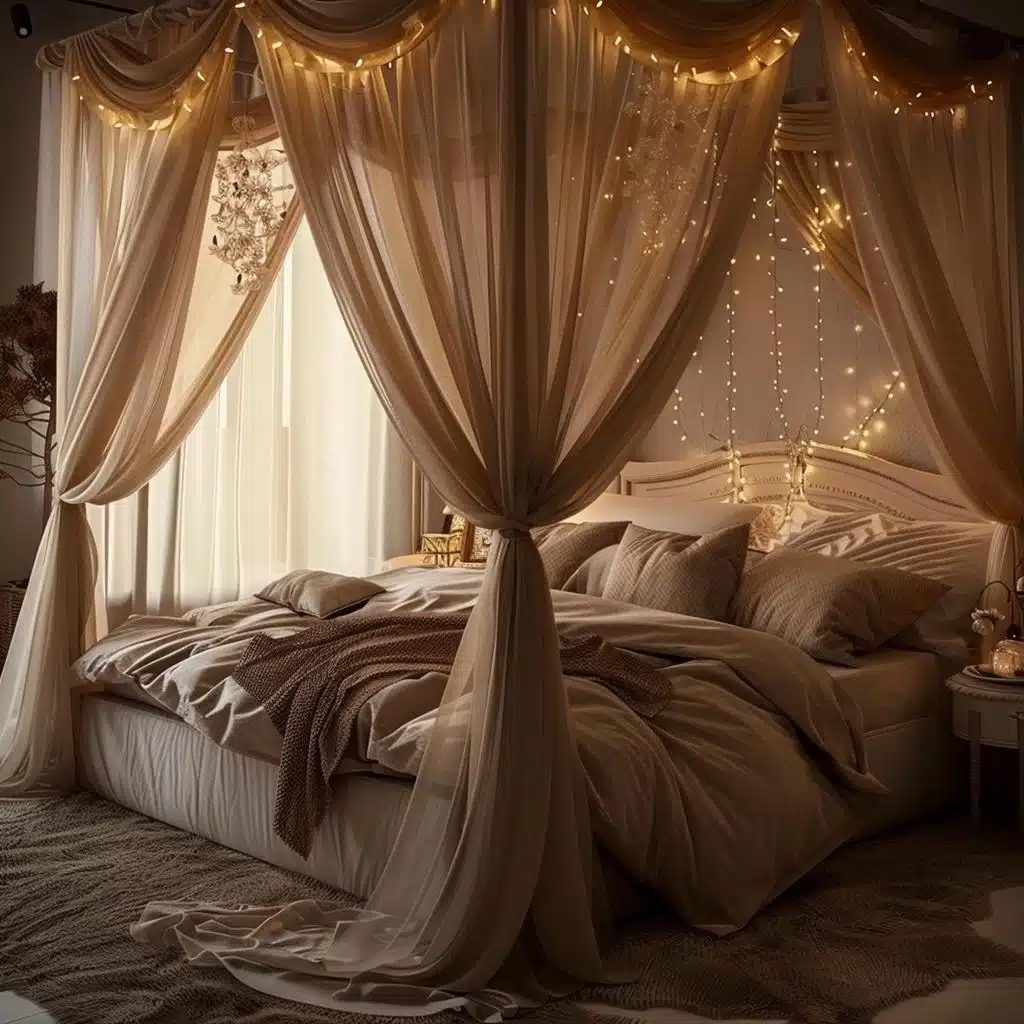 Cama Normal com Dossel: Um Refúgio Romântico - inspiração