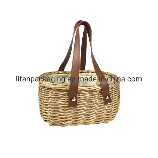 Cestos de Bambu com Alças de Couro Trançado - ideia