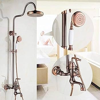 Chuveiro com Acabamento em Cobre: Elegância Retrô e Sofisticação - detalhe