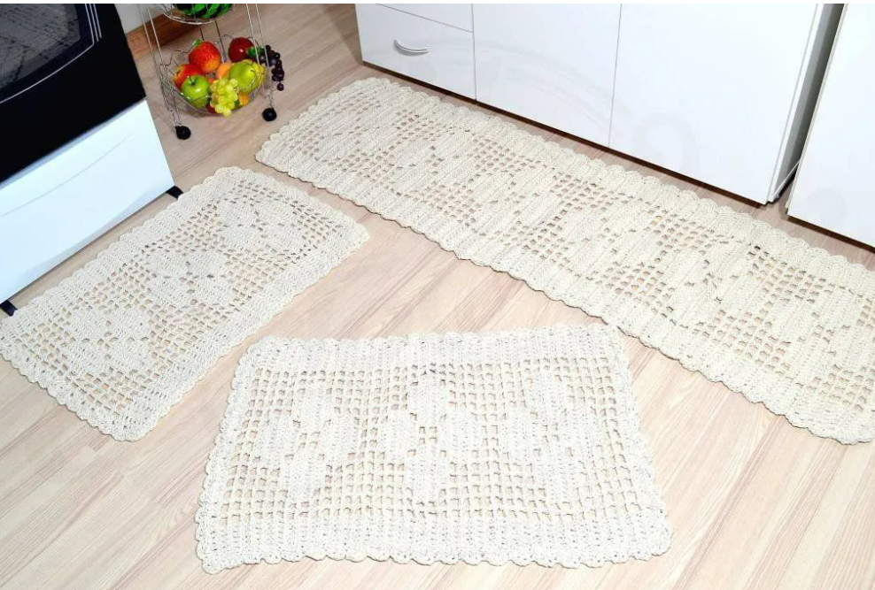 Tapetes de Crochê: Artesanal e Aconchegante - detalhe