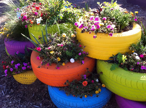 Fonte de Pneus Reciclados: Sustentabilidade com Design - detalhe