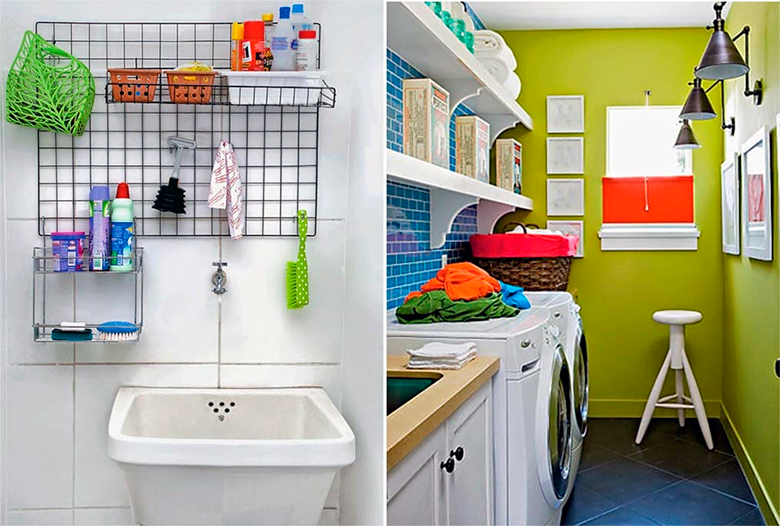 Lavanderia Vibrante com Azulejos Coloridos e Detalhes Retrô - inspiração