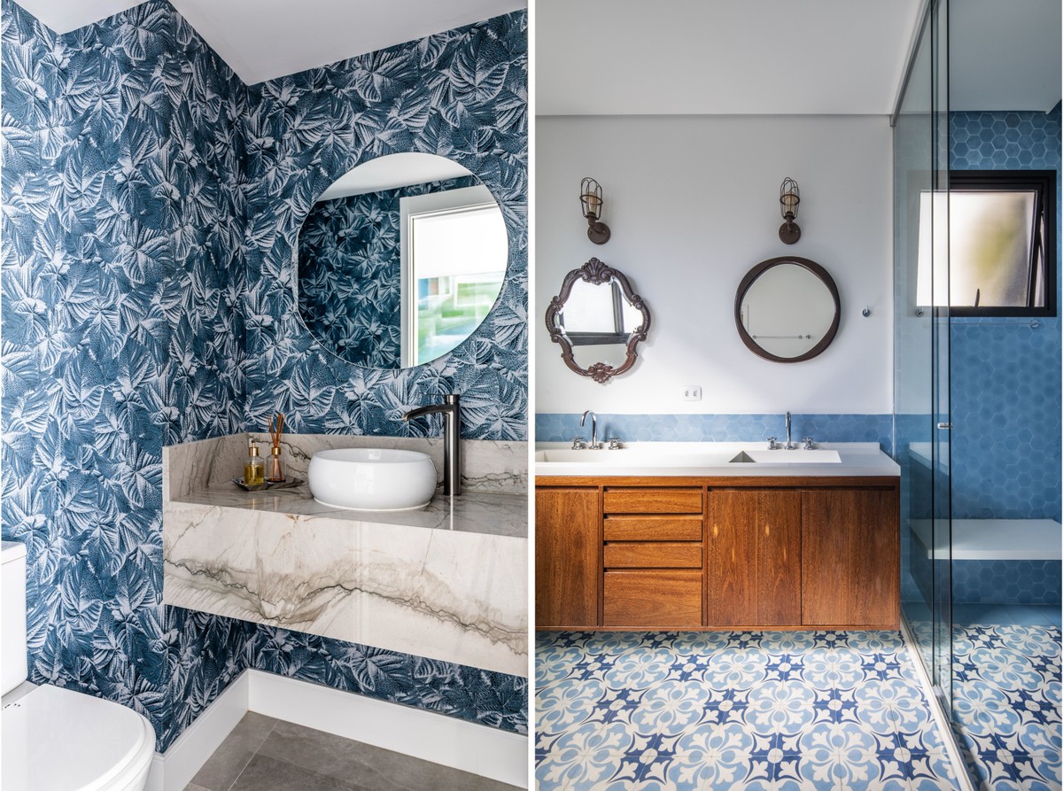 Banheiro Azul Sereno: Relaxamento e Elegância - detalhe