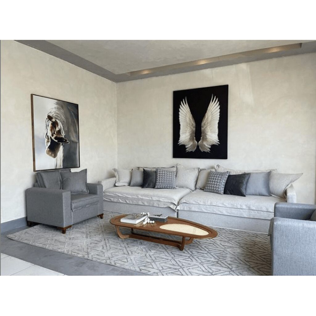 Sala Aconchegante com Textura de Cimento Queimado - ideia