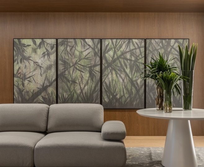 Minimalismo Chic: A Elegância do Cinza e Branco com Acentos Vibrantes - inspiração