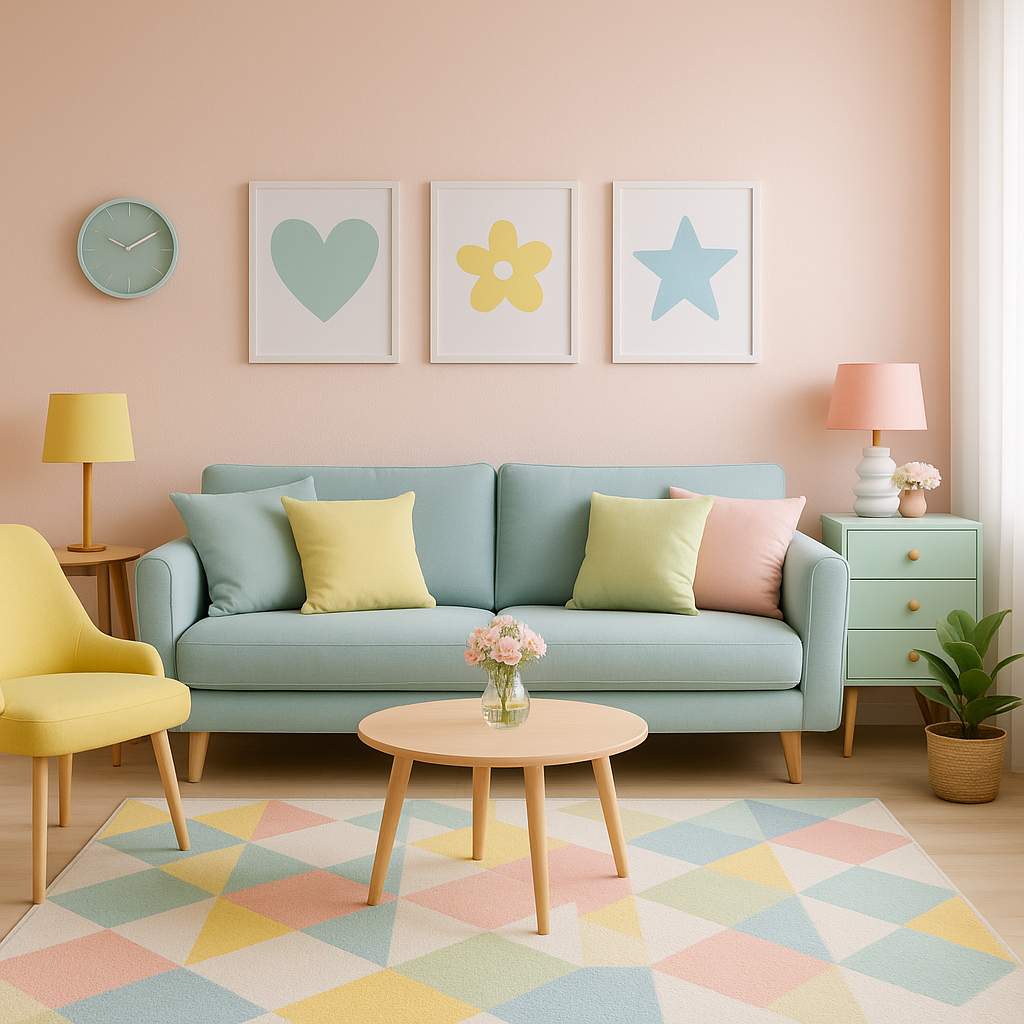 Delicadeza em Tons Pastel: A Calma e o Conforto do Rosa e Azul - inspiração