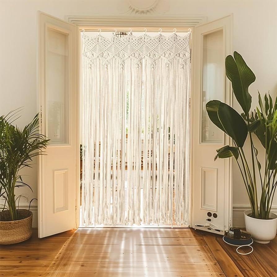 Cortinas de Macramê: Um Toque Boho e Aconchegante - detalhe