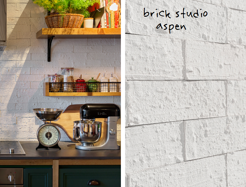 Cozinha com Tijolinho Pintado de Branco: Elegância Minimalista - detalhe