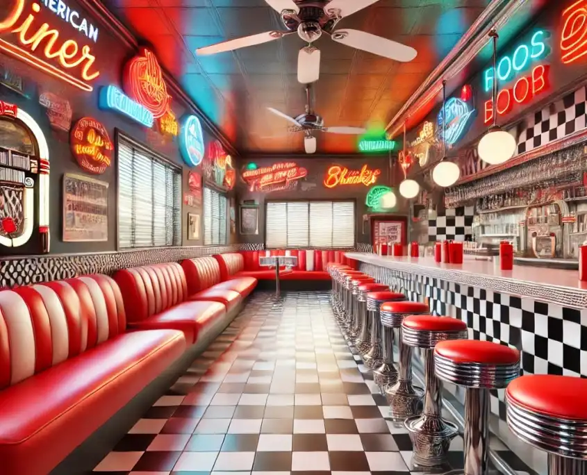 Com Balcão Formica e Bancos Estilo Diner - ideia